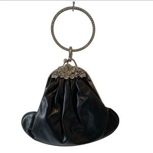Elegant Black Evening Bag with Silver Accents